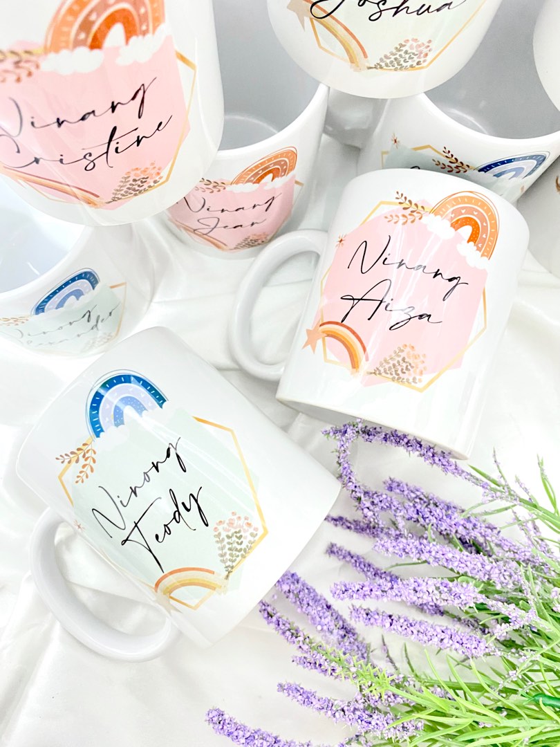 Customized mugs for christening baptismal dedication souvenirs