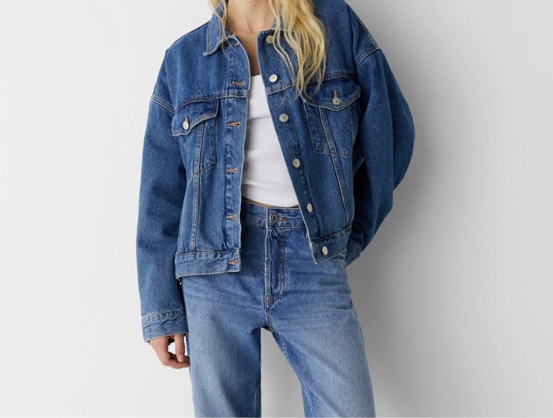 Pull and bear boyfriend top denim jacket