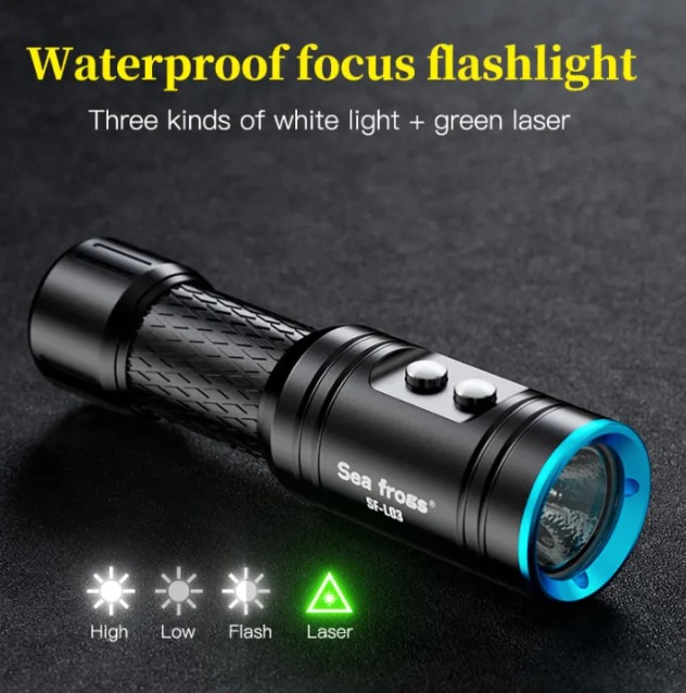 Diving Torch light with laser pointer, Sports Equipment, Other Sports