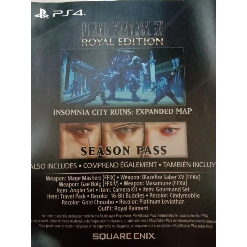 Final fantasy 15 digital code ps4 store