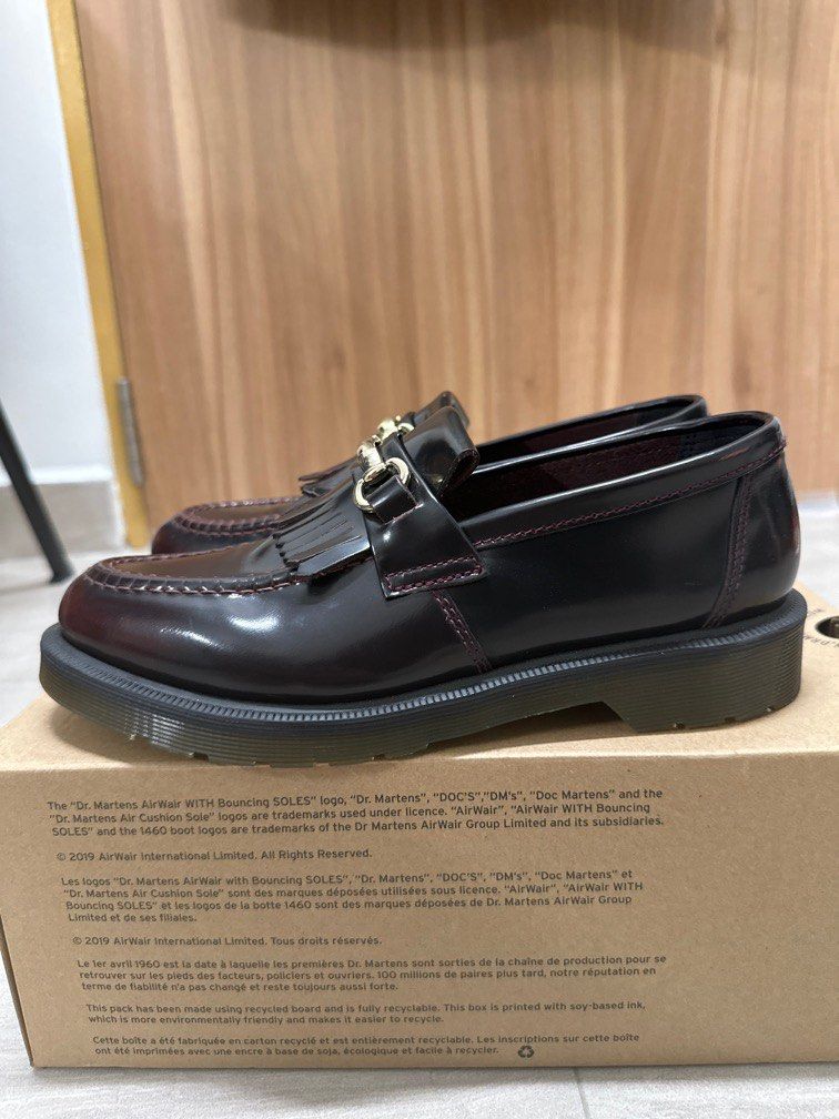 Dr. Martens Adrian Loafers Cherry Red Men s Fashion Footwear