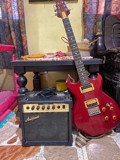 Electric guitar with amplifier