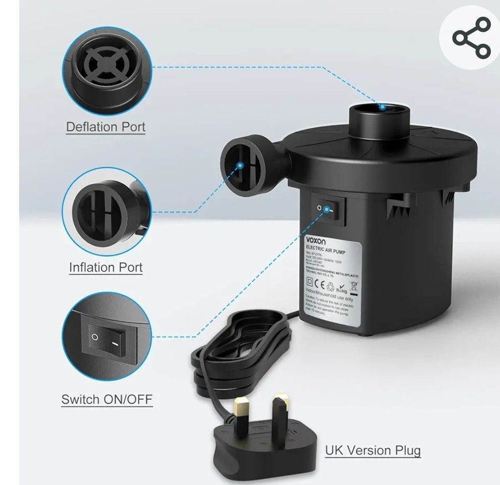 Electric Pump for Inflatables Victoper Air Pump Paddling Pool Pump 220240V/130W Electric Pump