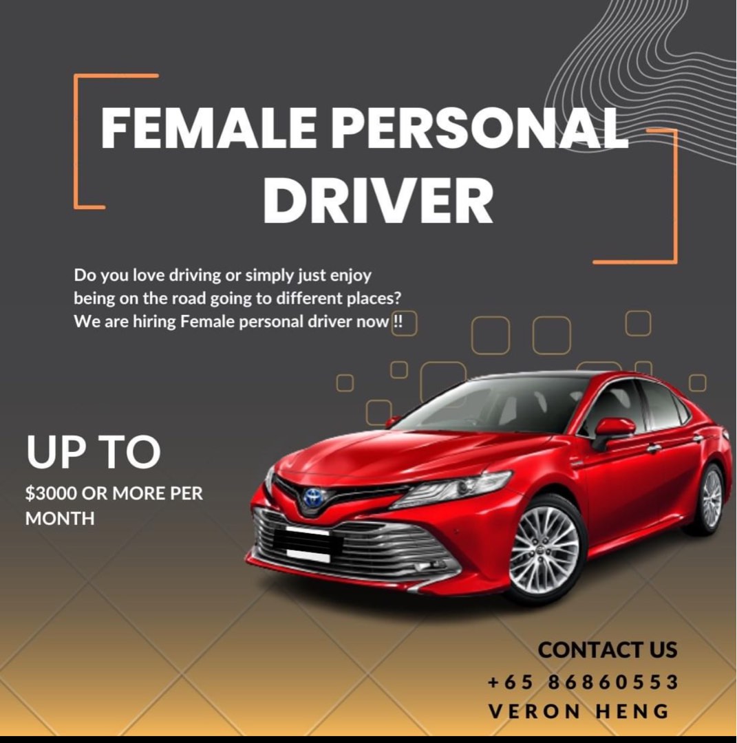 Female personal driver, Jobs, Customer Service on Carousell