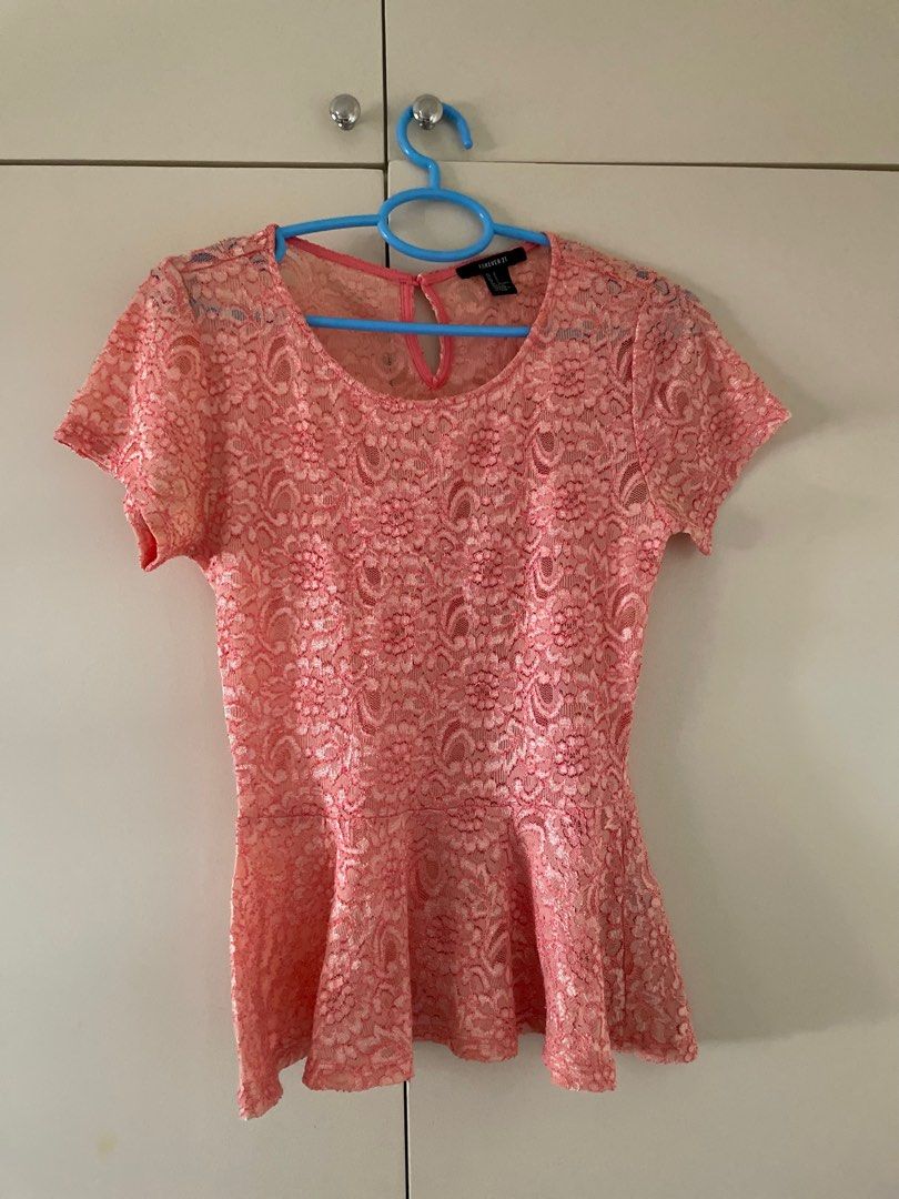 Coral blouse cheap forever 21