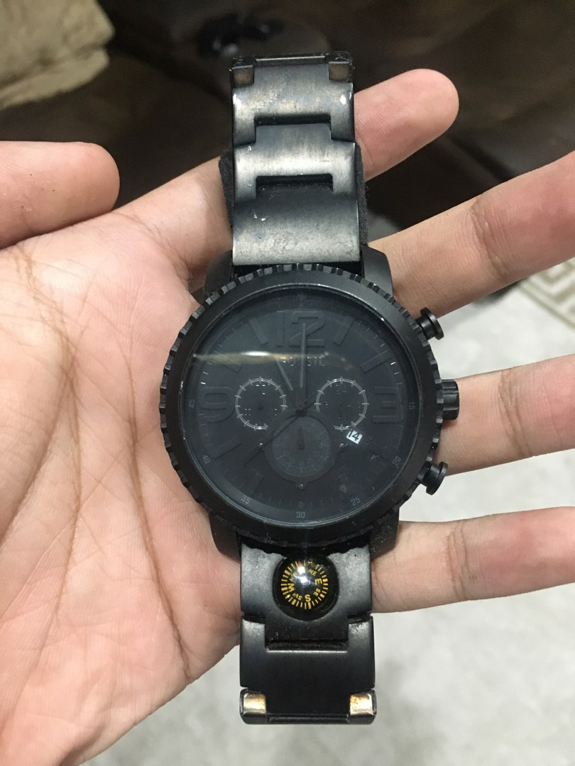 Fossil jr 1303 ALL black Fesyen Pria Jam Tangan di Carousell