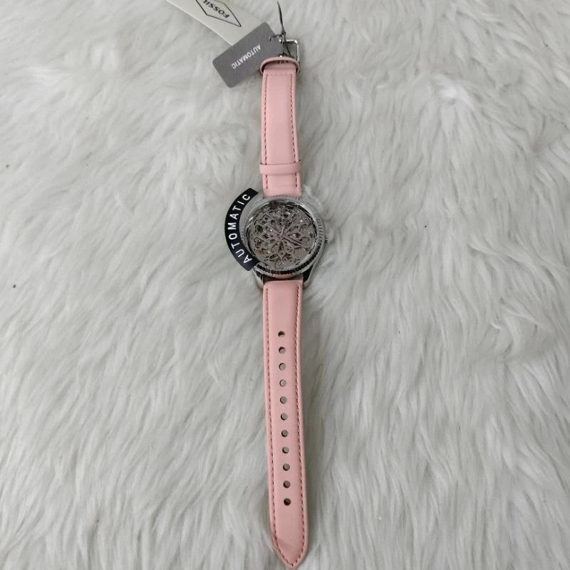 FOSSIL RYE AUTOMATIC PINK LEATHER WATCH(BQ3807), Women's Fashion