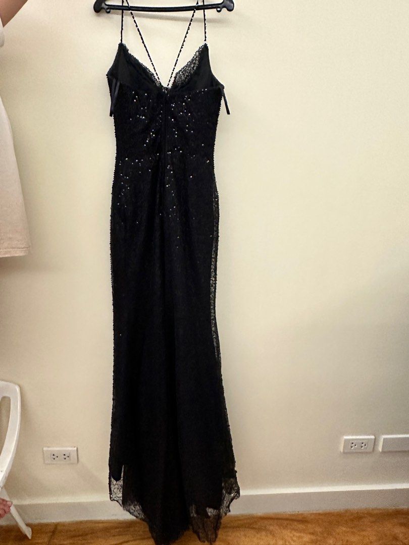 Fully beaded black dress/gown, Women's Fashion, Dresses & Sets, Evening ...