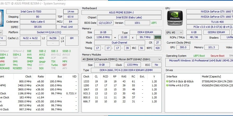 Gaming PC i5 7500 GTX 1660 Ti