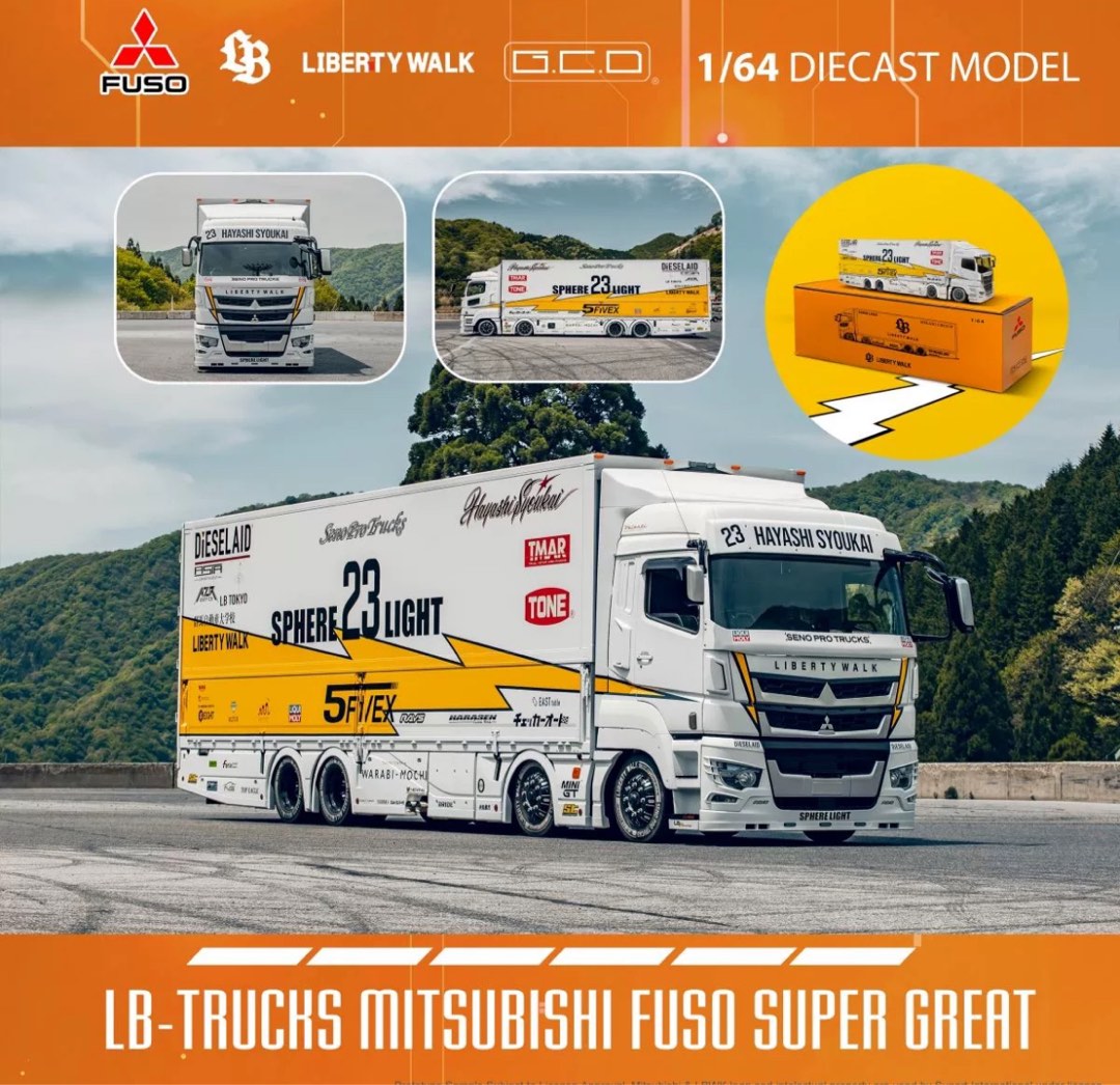 魅了 GCD 1:64 LBWK三菱Mitsubishi雙授權LB-TRUCKS卡車集裝箱模型 ミニカー