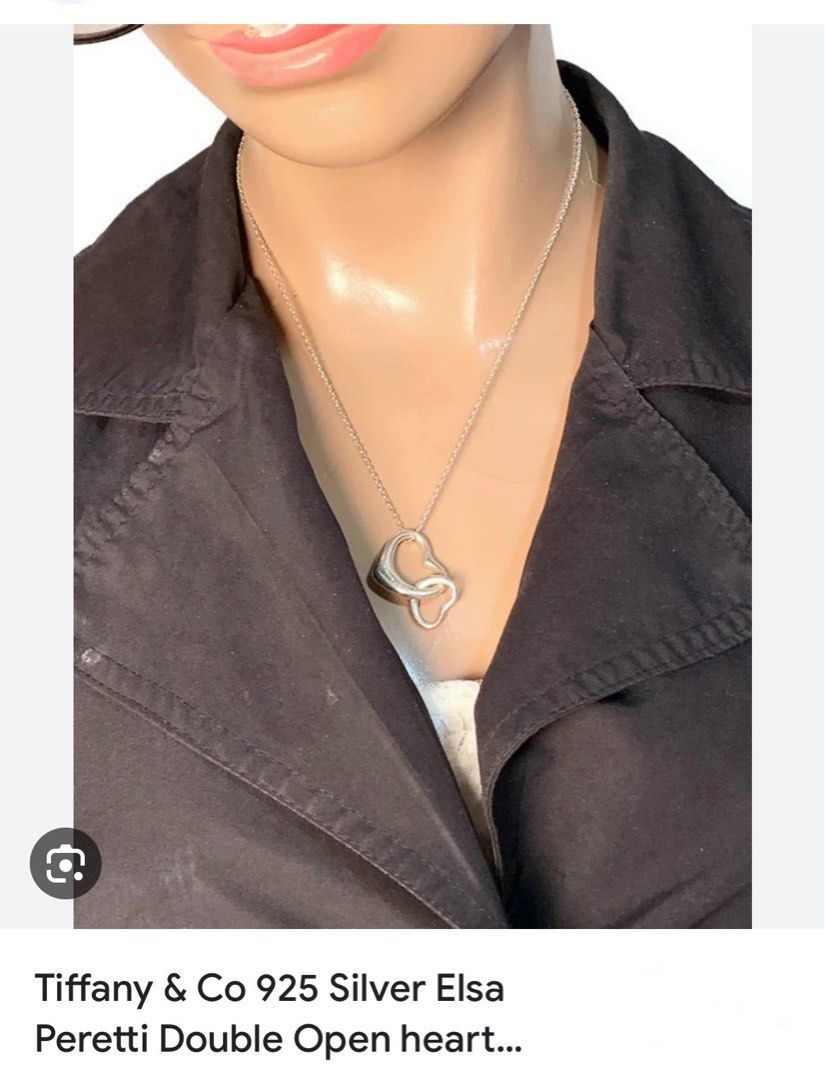 Double open heart necklace sale
