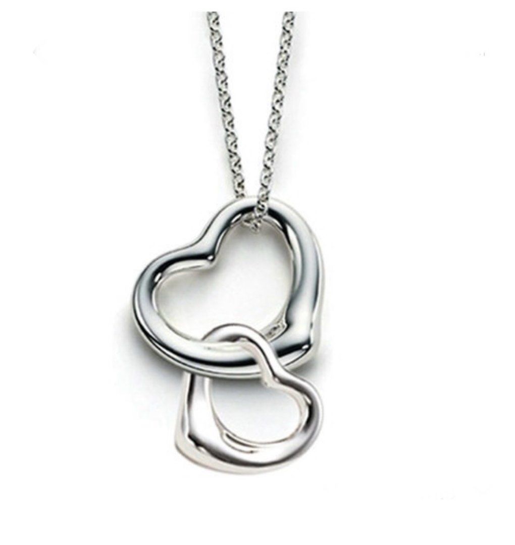 Double open shop heart necklace