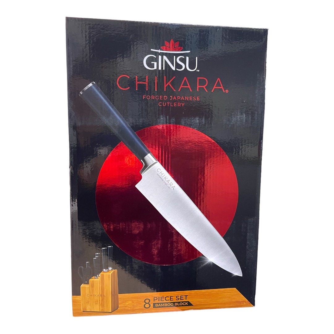 Ginsu Chikara Series 19 Piece Knife Set in Bamboo Block - Includes