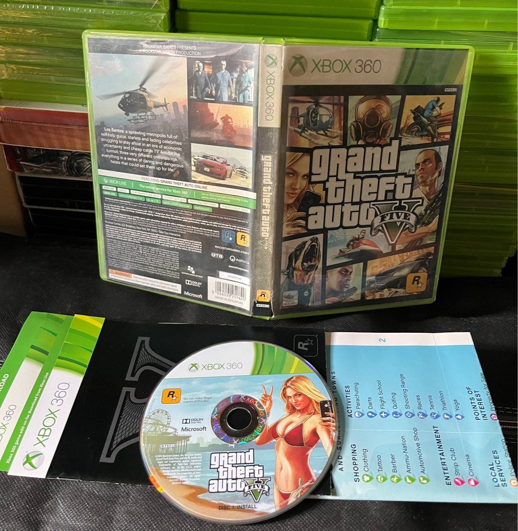 GRAND THEFT AUTO GTA V INSTALL DISC XBOX 360 GAME, Video Gaming, Video