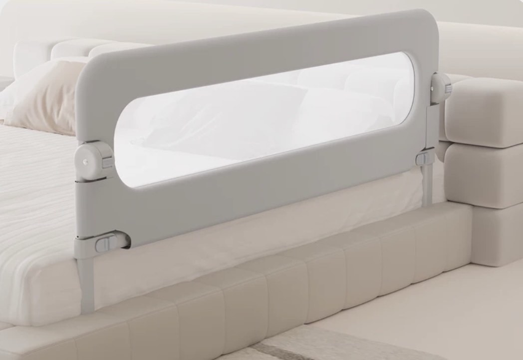Grey Baby Bed Guard 0.8m, Babies & Kids, Baby Nursery & Kids Furniture, Bed Guards on Carousell
