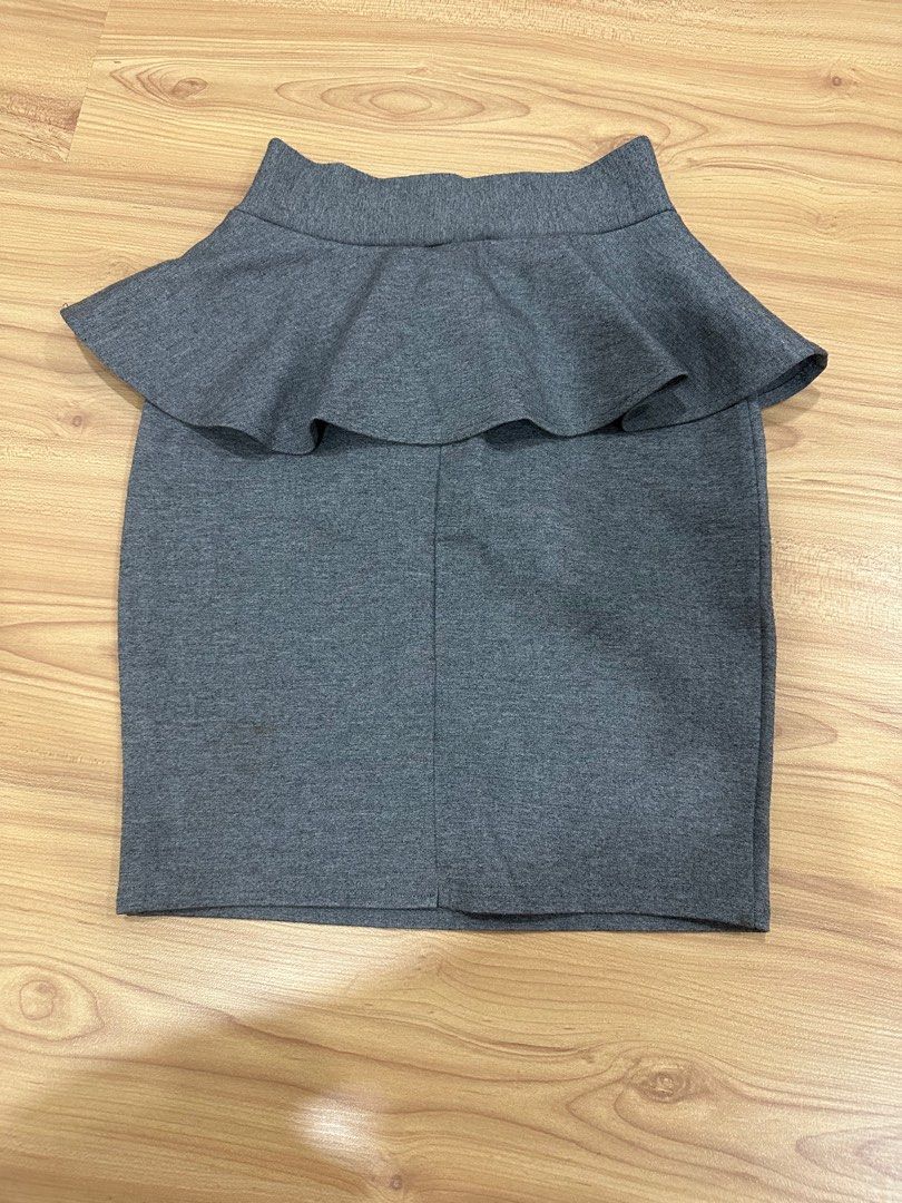 Grey peplum skirt shop