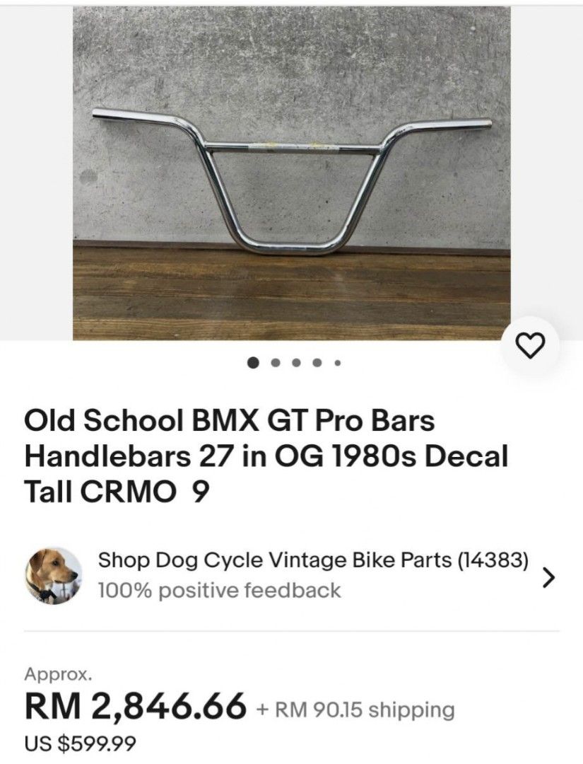 GT Pro Bar 80s Sports Equipment Bicycles Parts Bicycles on