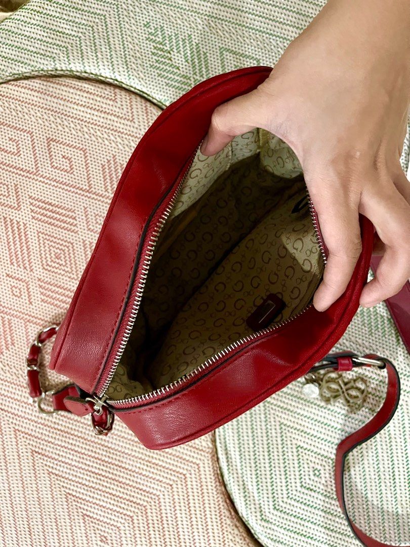 Guess Red Quilted Bag, Women's Fashion, Bags & Wallets, Crossbody Bags