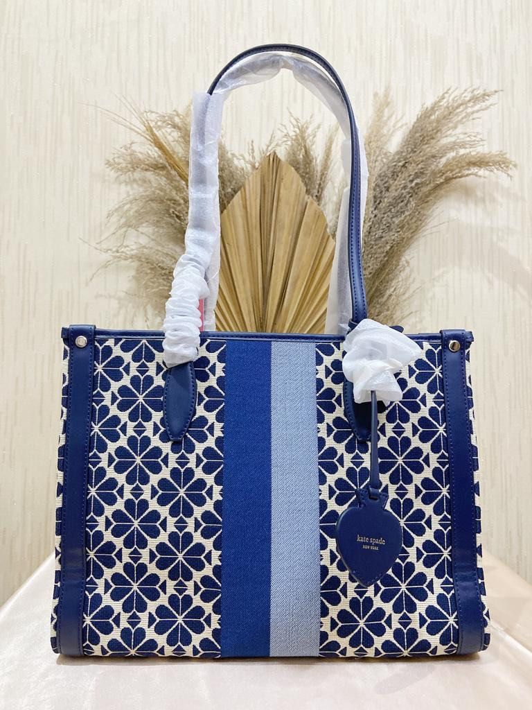 Jacquard Stripe Market Woven Stripe Medium Tote Kate Spade Tote Striped  Outlet