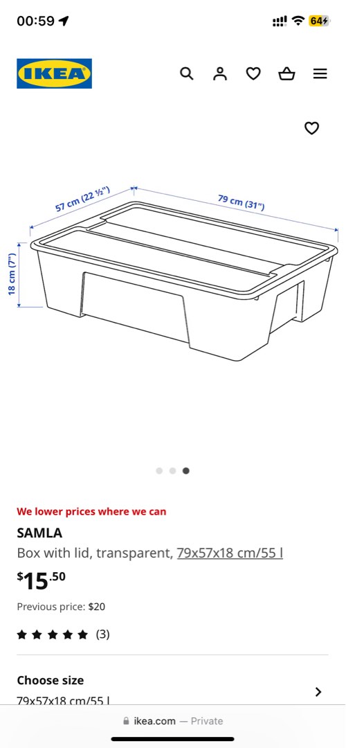 IKEA Samla Box (under bed storage), Furniture & Home Living, Home