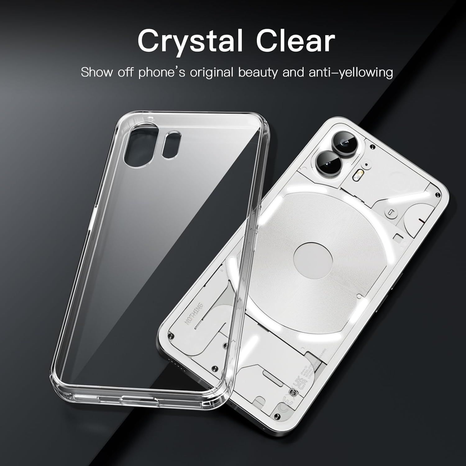 JETech Case for iPhone 13 6.1-Inch, Non-Yellowing Shockproof Phone Bumper  Cover, Anti-Scratch Clear Back (Clear)