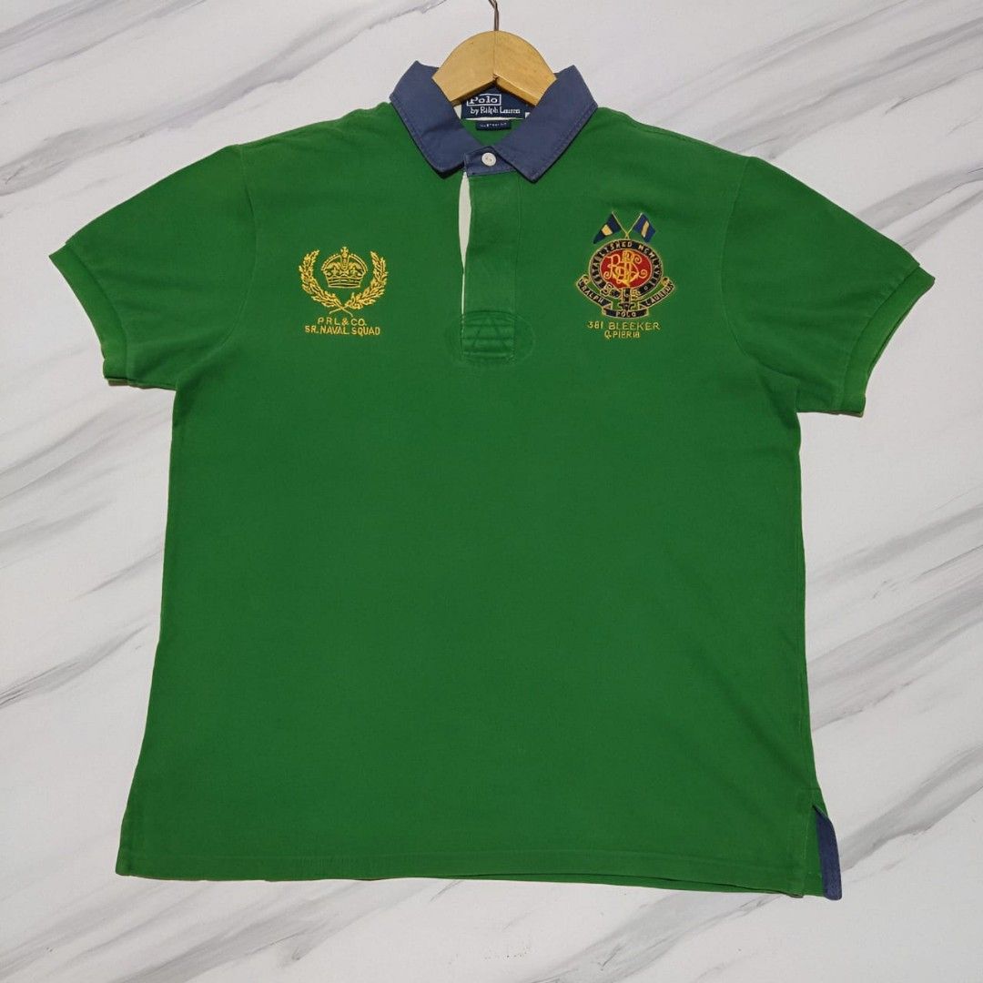Kaos polo shirt Ralph Lauren green colour original second, Fesyen