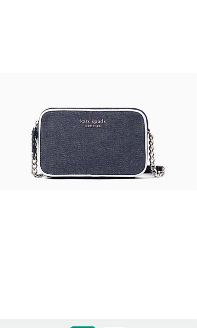 Cameron denim colorblock double zip small crossbody shop