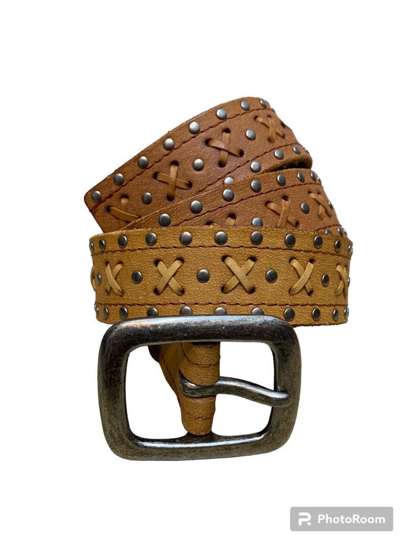 hare japan full genuine leather studded belt vintage vtg og WIP