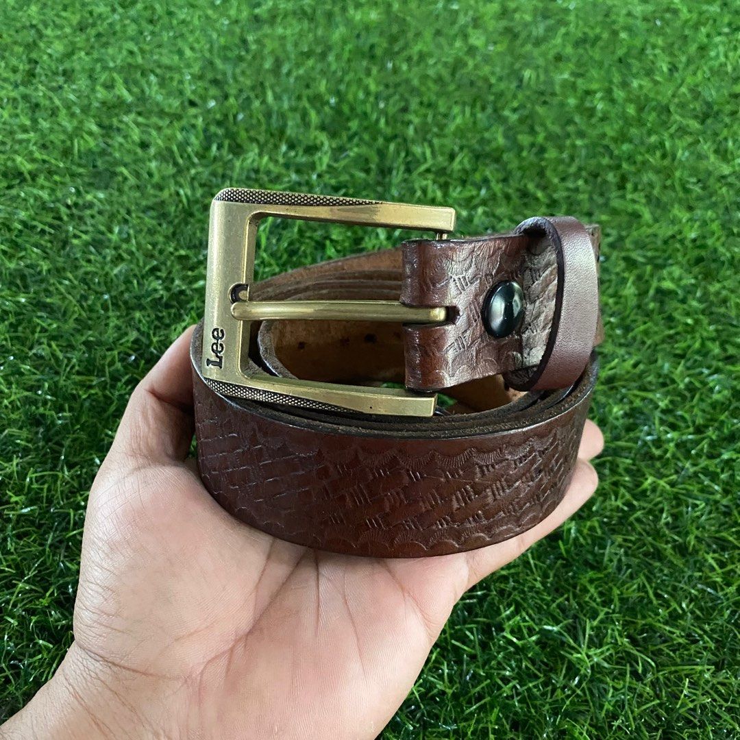 Lee Buckle Solid Brass Belt Genuine Leather Brown, Men's Fashion, Watches &  Accessories, Belts on Carousell