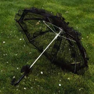 Lolita Bridal Lace Black Umbrella