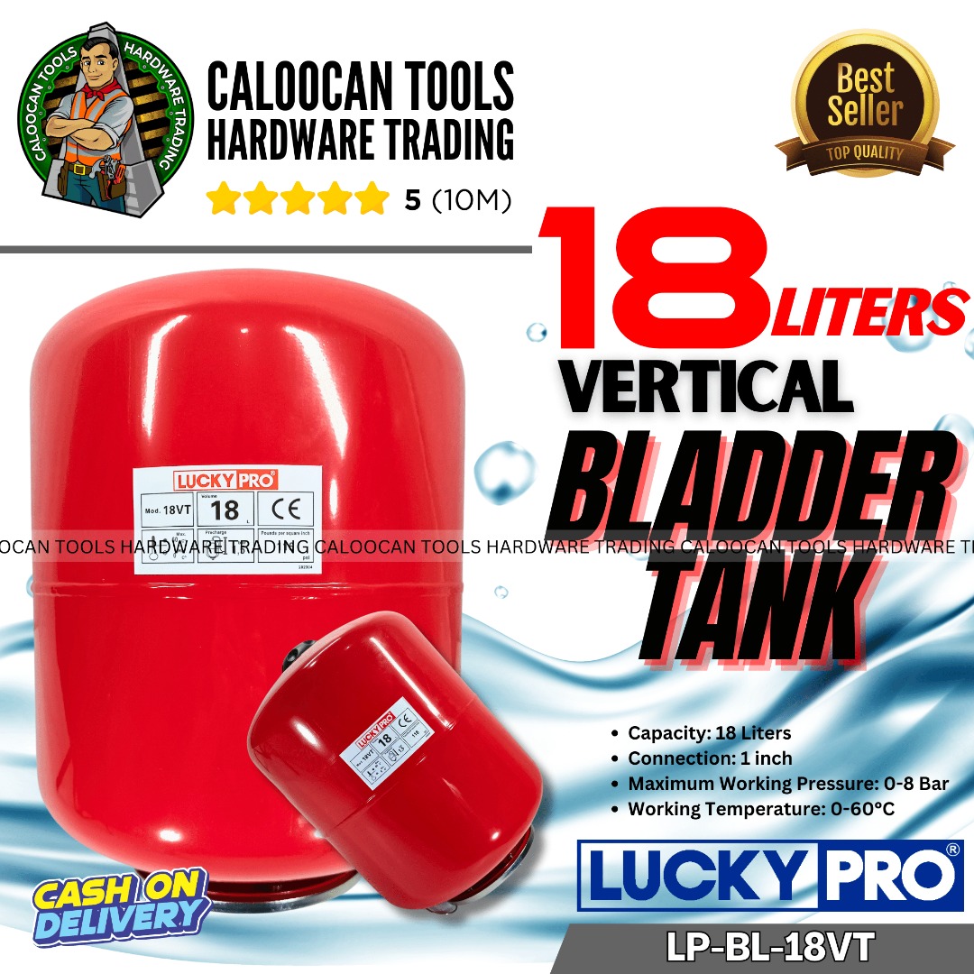 LUCKY PRO Vertical Bladder Tank / Pressure Tank 18L - (LP-BL-18VT ...