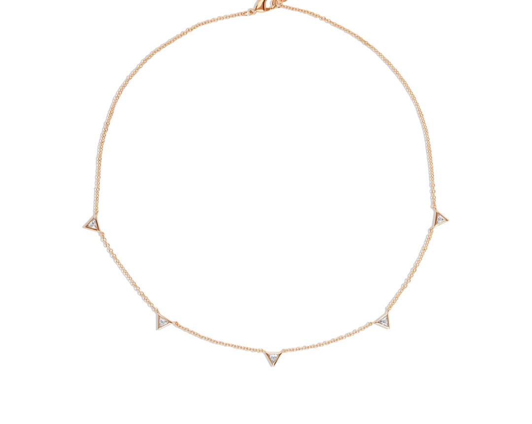 MadeDifferent Co) s925 rose gold RAELYN STUDDED NECKLACE, Women's