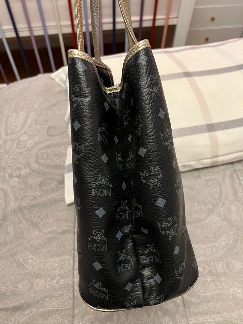 MCM Tote Bag (Category: Luxury Bags & Wallets) located in Quezon City. Submitted by vtmanforest (Listing ID 1268427355, Image 3). Description: Lightly used MCM Tote Bag Bought from a seller here in Carousell Seldom used Decluttering Cannot guarantee authenticity Spacious but too small for me.