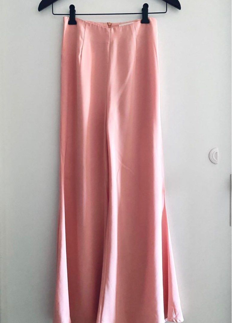 Pink Flare Pants, Women's Fashion, Bottoms, Other Bottoms on Carousell