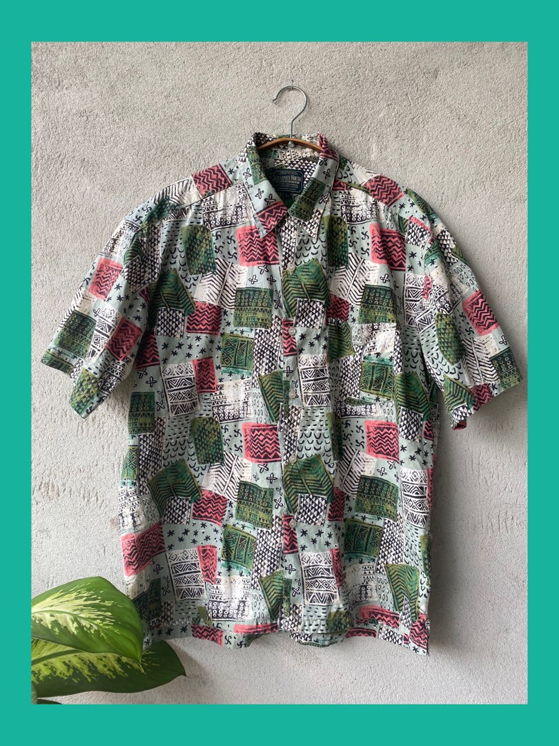 Men's Vintage Print Short Sleeve Shirt