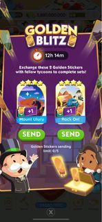 Gold Monopoly stickers