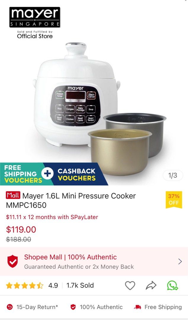 Mayer mini pressure cooker new arrivals