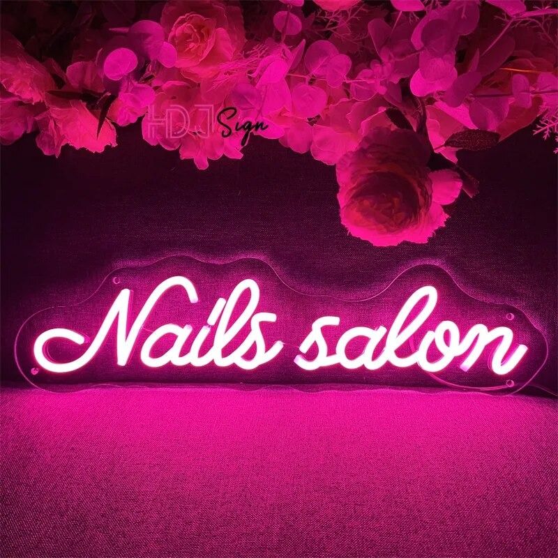 Nails Salon Neon Lights Custom Neon Sign Nail Room Decor Manicure