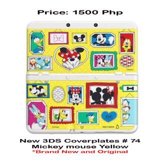 New 3DS Cover Plates # 74 Mickey Mouse (Yellow)