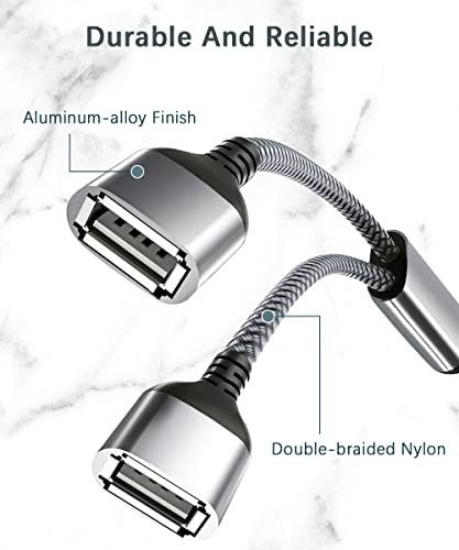 USB Splitter Y Cable 3.3FT 2Pack,USB A 1 Male to 2 Female Extension Cord  Connector,Dual Double USB Port