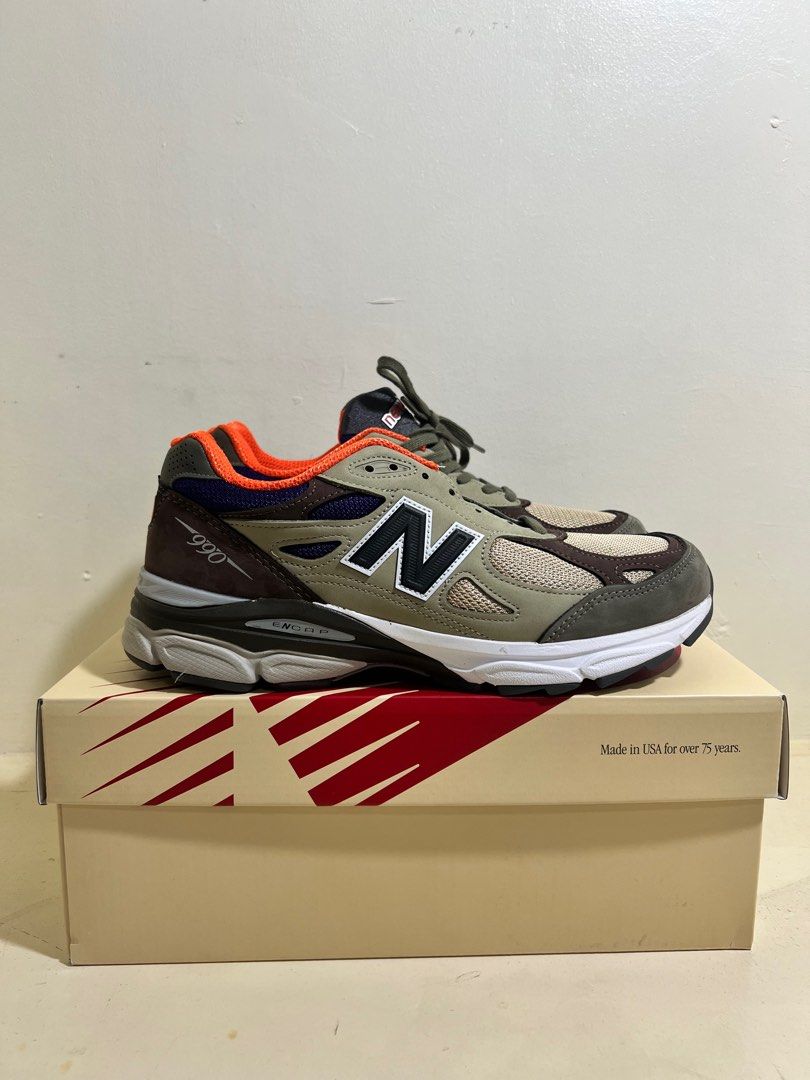 NEW BALANCE 990 V3 MiUSA Teddy Santis Khaki Orange Men s Fashion