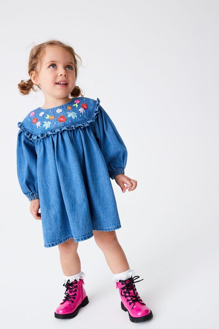 slim fit dress slacks Dries Van Noten Doralie Blue Denim Shirt Dress – Runway Catalog