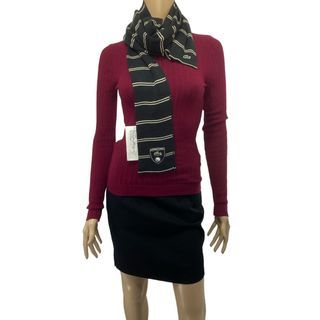NWT Lacoste Black Striped Men's Muffler Scarf1