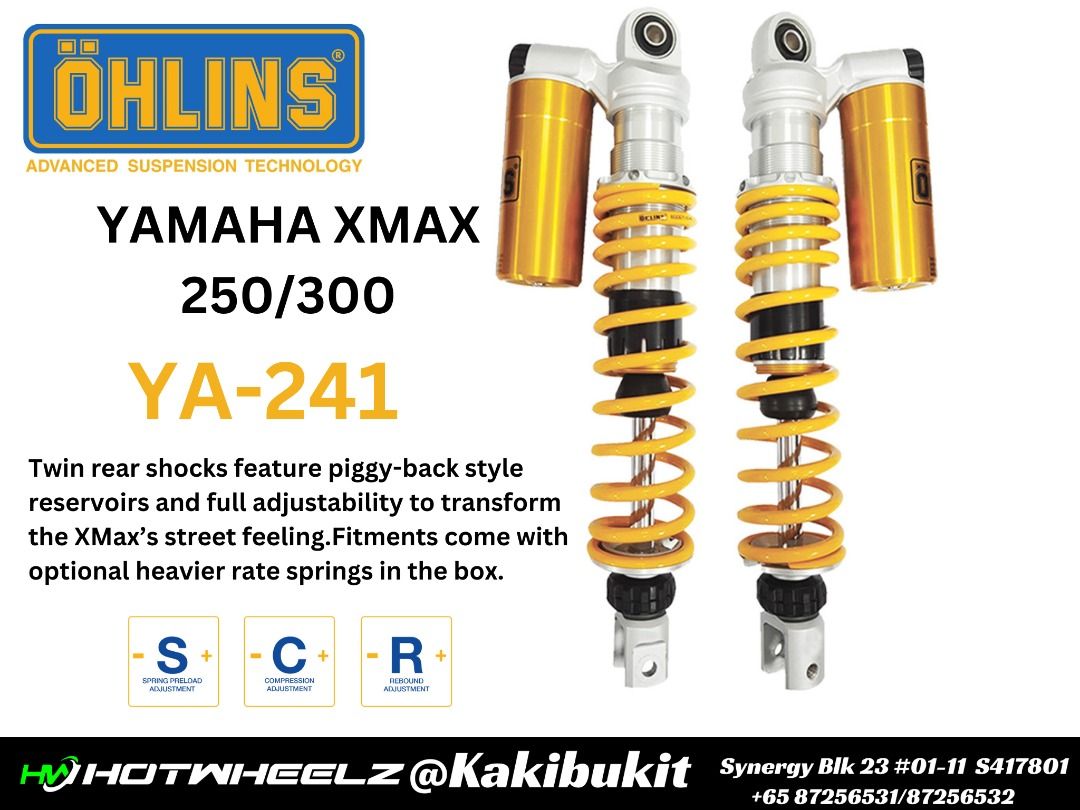 OHLINS REAR SUSPENSION - YAMAHA XMAX 300., Motorcycles, Motorcycle