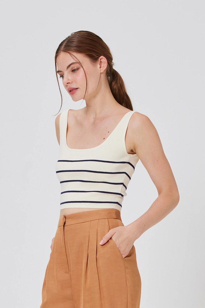 Square-Neck Jersey Crop Top