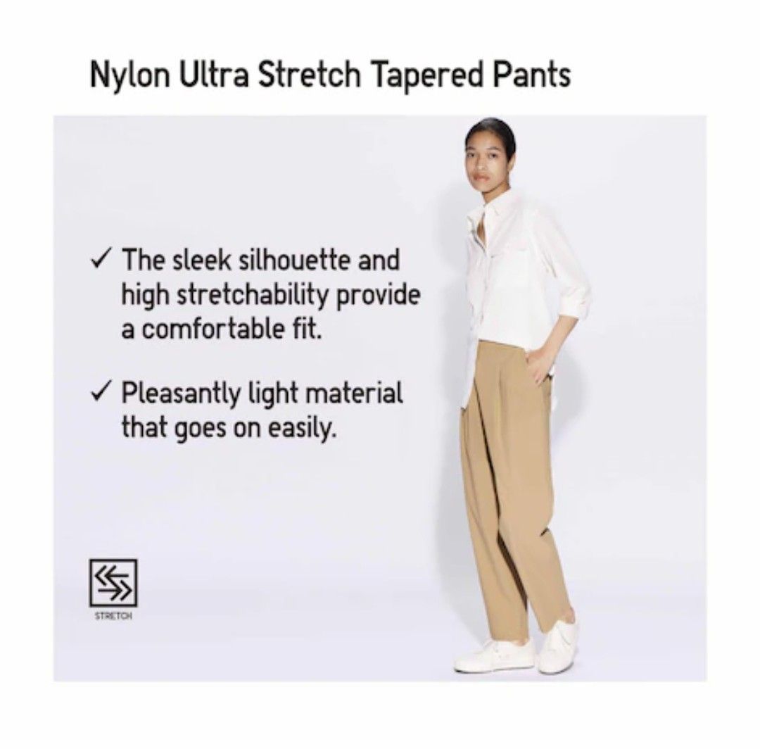 Nylon Ultra Stretch Tapered Pants