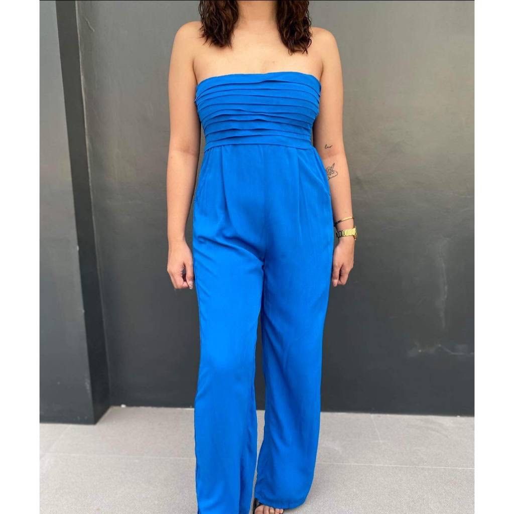 Strapless Royal Blue Jumpsuit