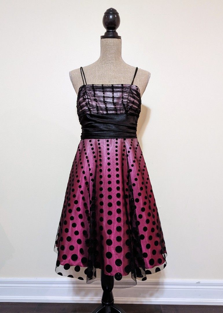 Polka dot semi formal occasion dress size S Women s Fashion