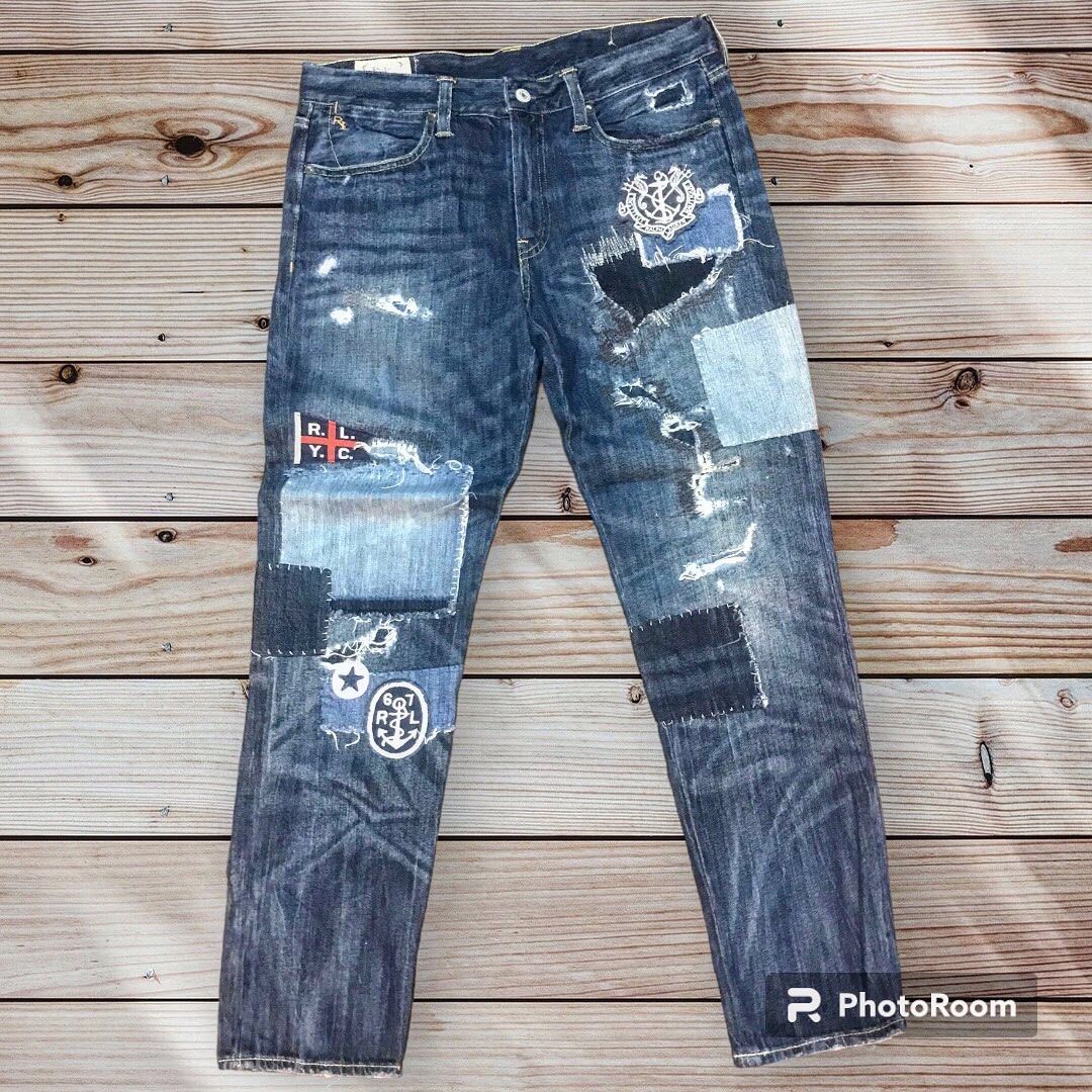 Polo top patch jeans
