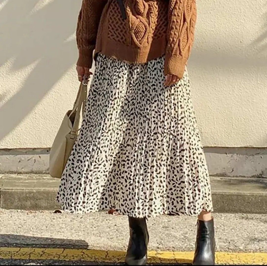 Plisket Midi Rok Leopard Preloved Rok Plisket Leopard By Radarista